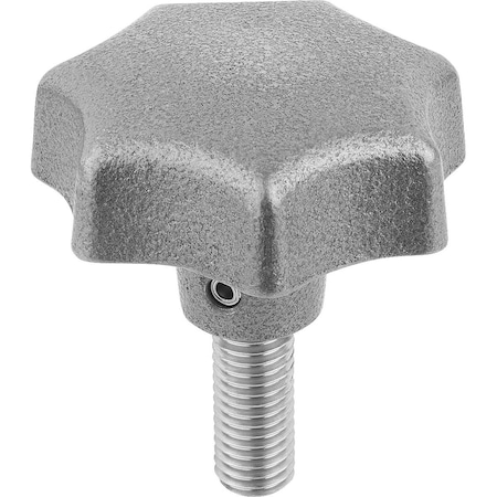 Star Grip  D=M12X60, D1=63 H=40, Form:L, Grey Cast Iron Comp:Stainless Steel